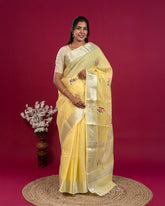 SC3139 - Linen Saree With Sticker Print